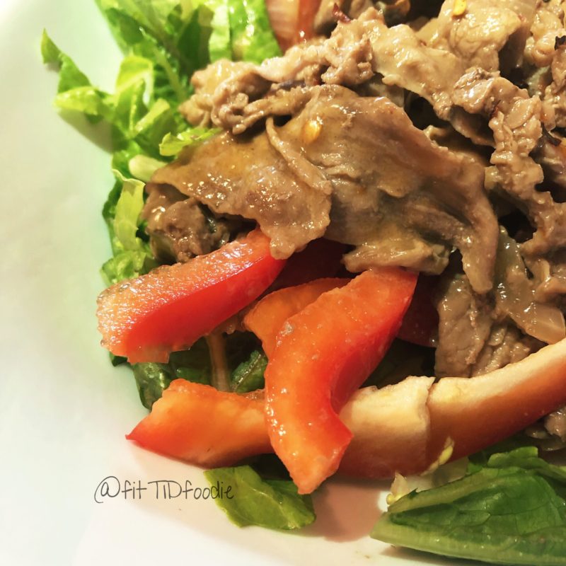 Mongolian Beef Salad with Peanut Sauce